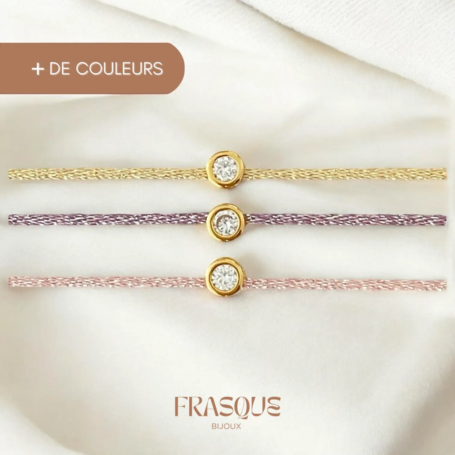 Bracelet cordon fin brillant et diamant - Éblouissante Frasque Bijoux