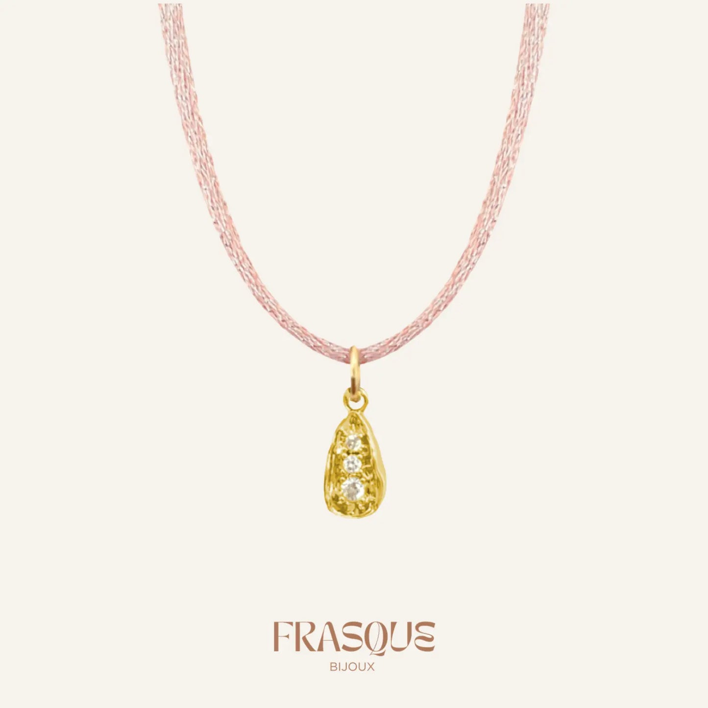 Collier cordon brillant à pendentif goutte  - Lumineuse Frasque Bijoux