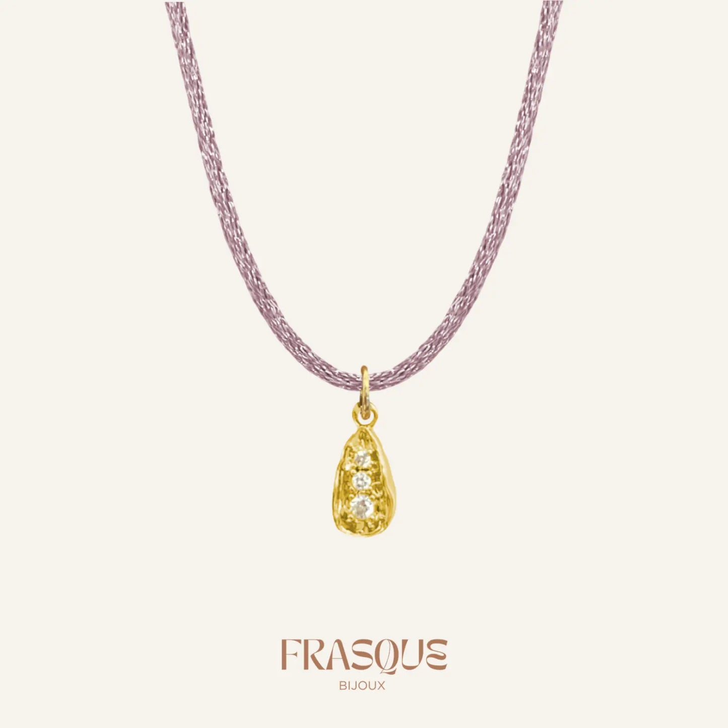 Collier cordon brillant à pendentif goutte  - Lumineuse Frasque Bijoux