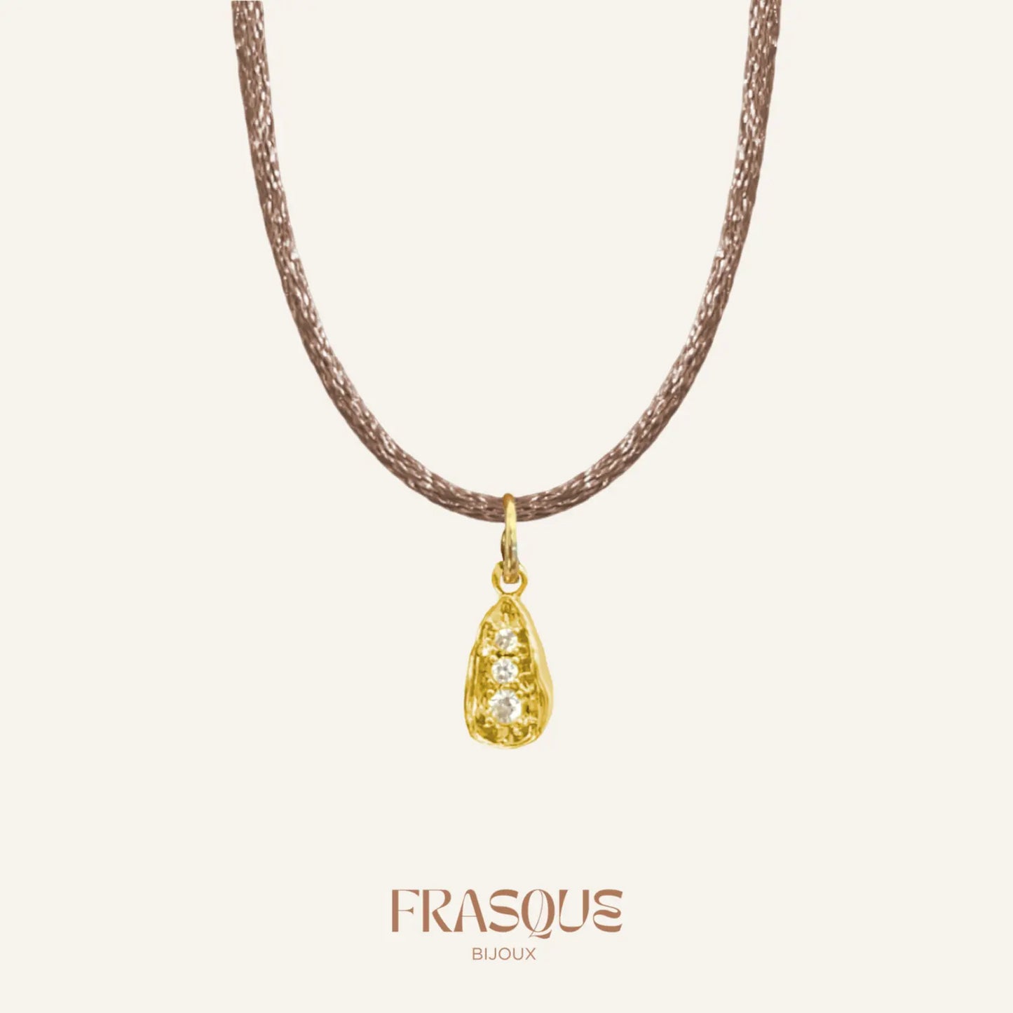 Collier cordon brillant à pendentif goutte  - Lumineuse Frasque Bijoux